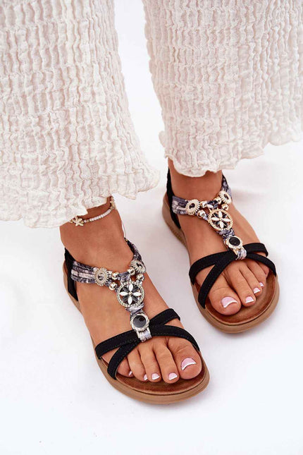 Valireth Charm Strap Flat Sandals