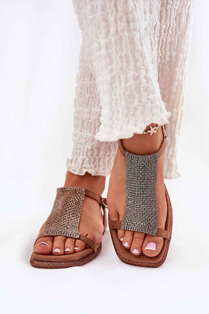 Lunavelle Crystal Buckle Sandals