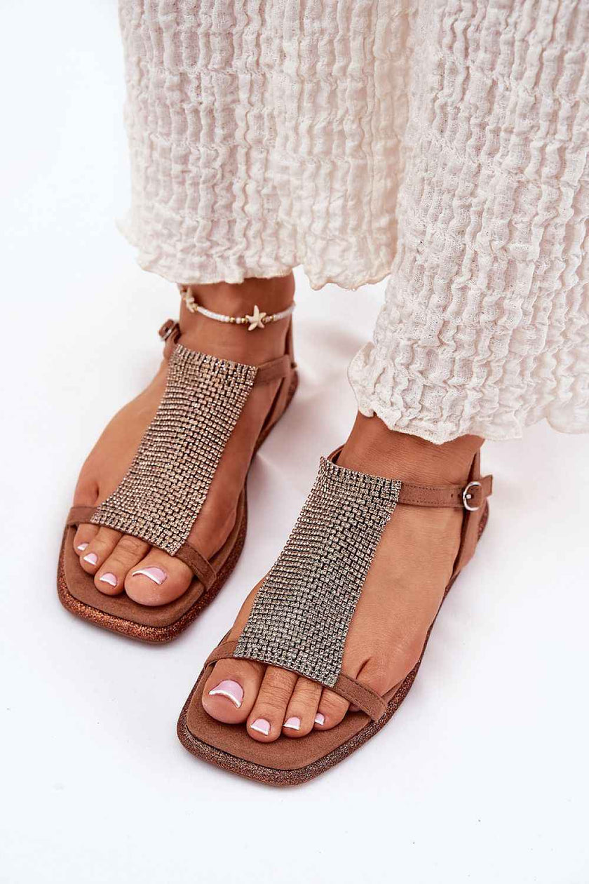 Lunavelle Crystal Buckle Sandals