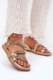 Nevalia Sandals with Crystal Snake Detail