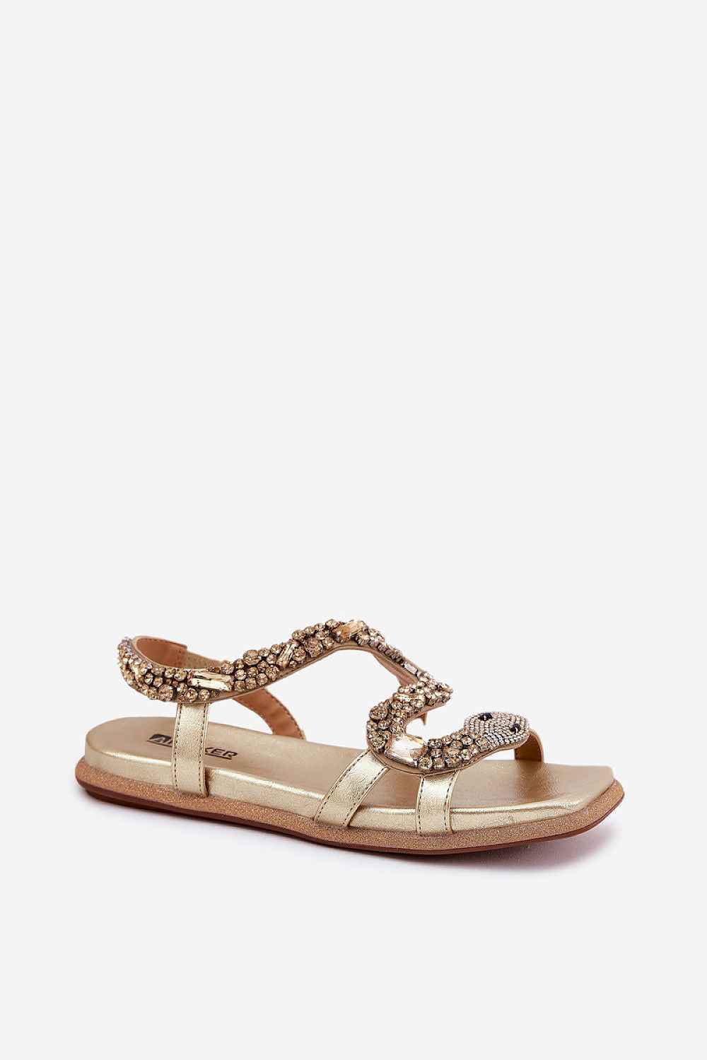 Nevalia Sandals with Crystal Snake Detail