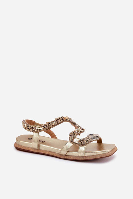 Nevalia Sandals with Crystal Snake Detail