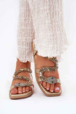 Nevalia Sandals with Crystal Snake Detail