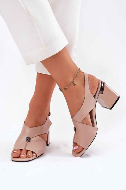 Lunavine Column Heel Sandals with Accent