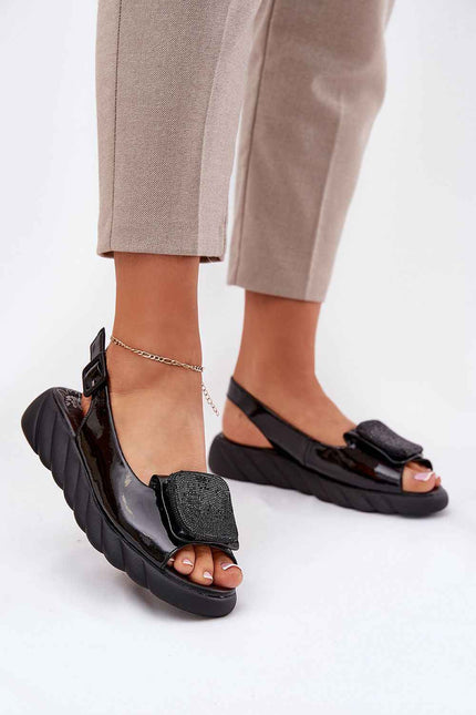 Virellane Decorative Wedge Leather Sandals