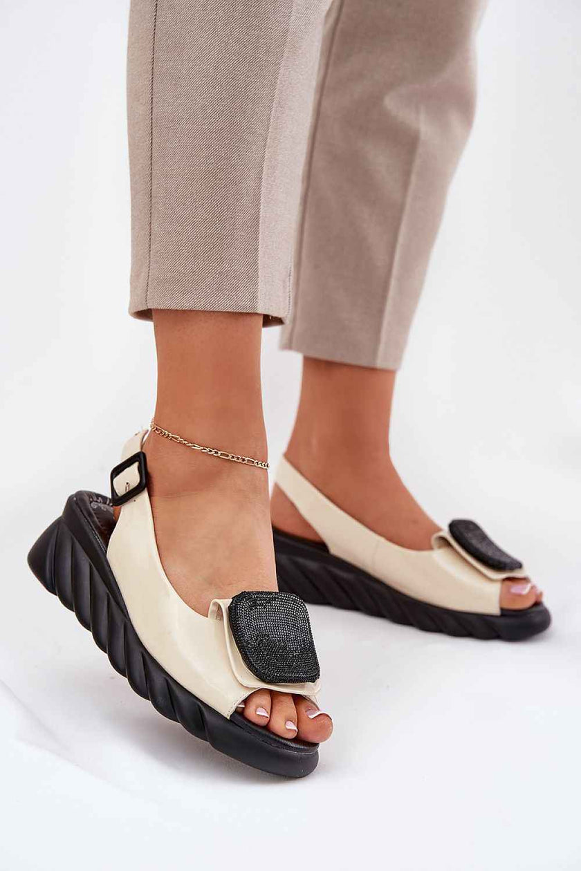 Virellane Decorative Wedge Leather Sandals