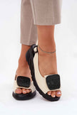 Virellane Decorative Wedge Leather Sandals