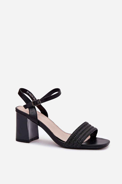 Zaravelle Braided Heel Sandals with Zircons