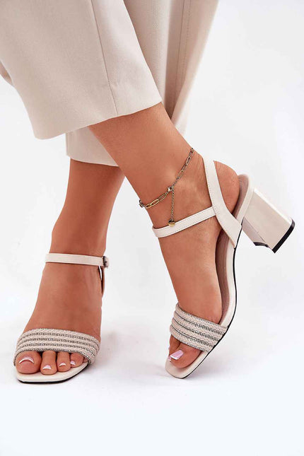 Zaravelle Braided Heel Sandals with Zircons