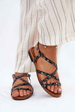 Velissa Flat Leather Strap Sandals