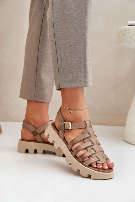 Rovenne Studded Platform Leather Sandals