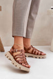 Rovenne Studded Platform Leather Sandals