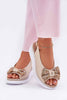 Melvaria Bow Accent Wedge Sandals