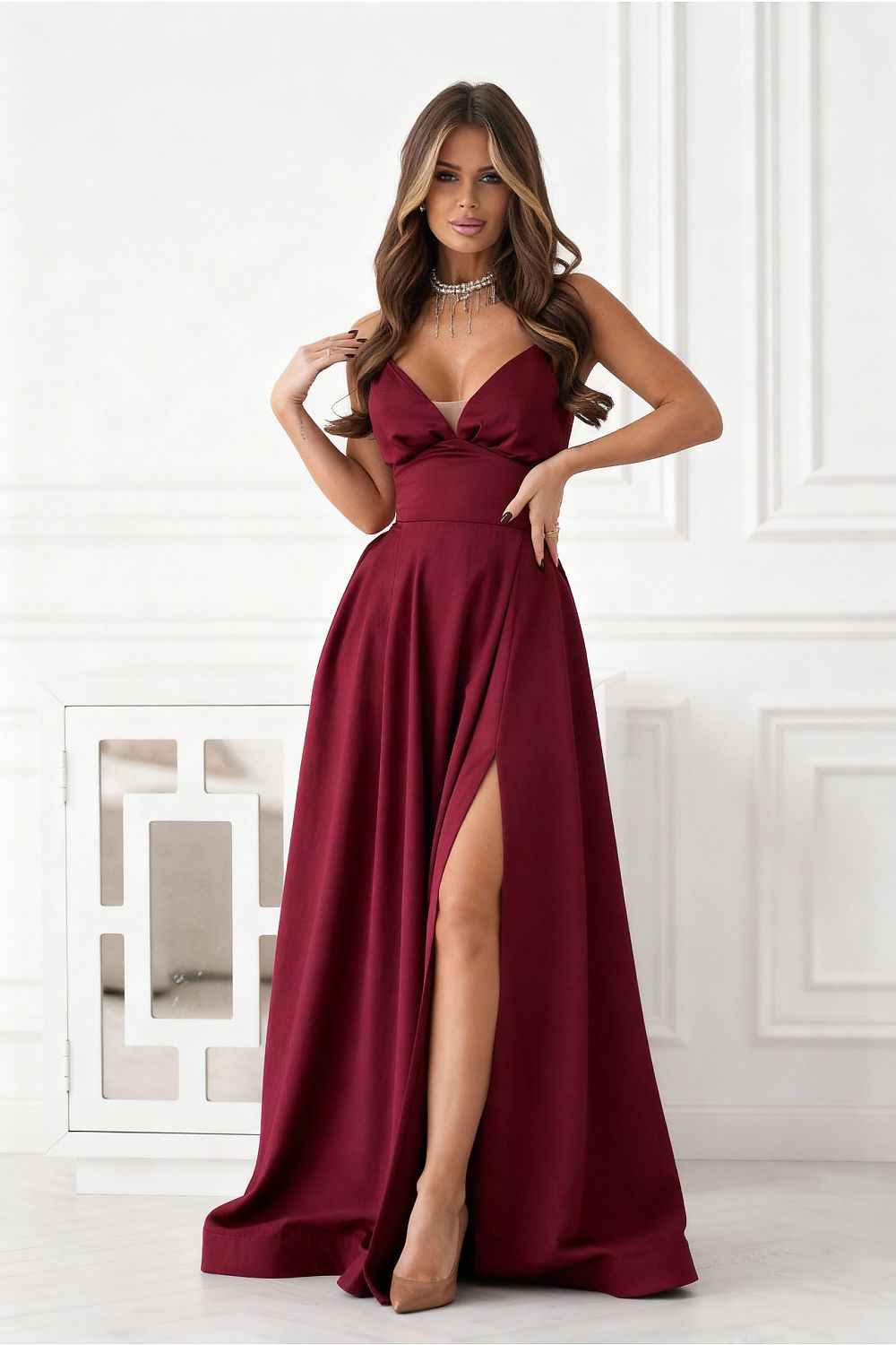 Long dress model 221607 Bicotone