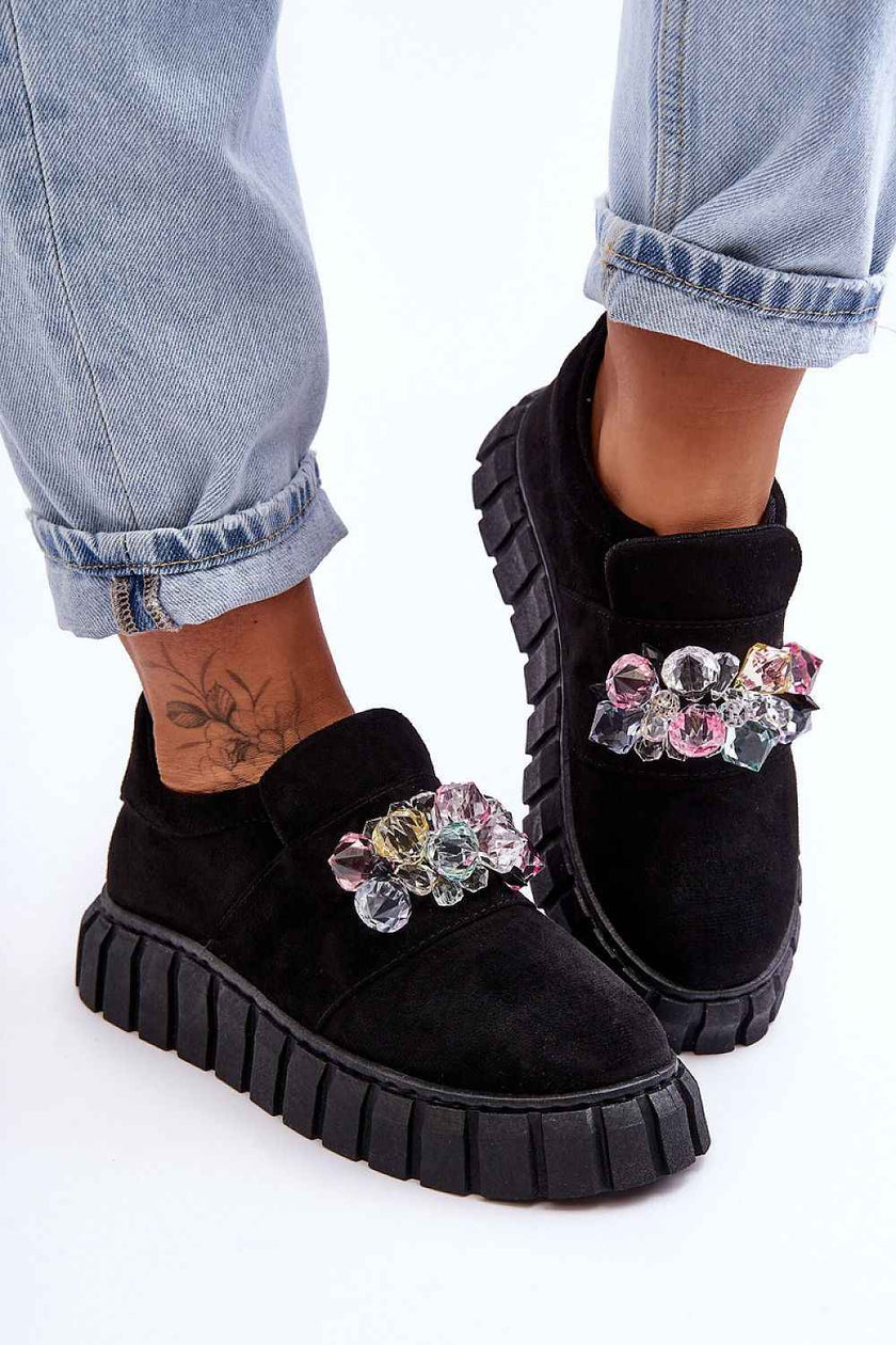 Verelune Crystal Platform Slip-Ons