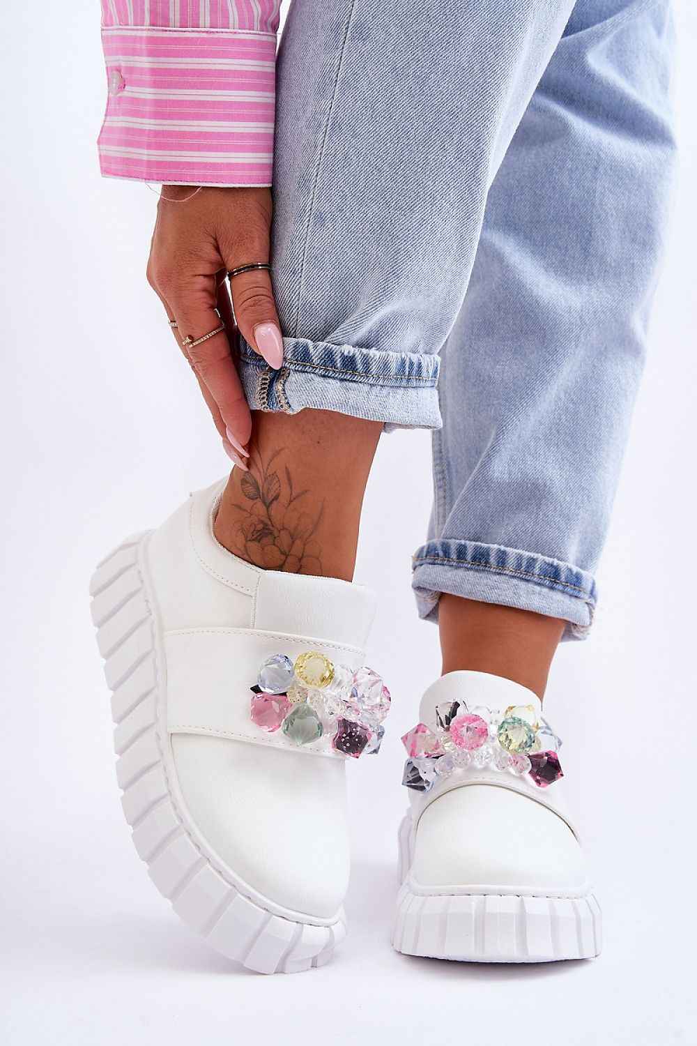 Verelune Crystal Platform Slip-Ons