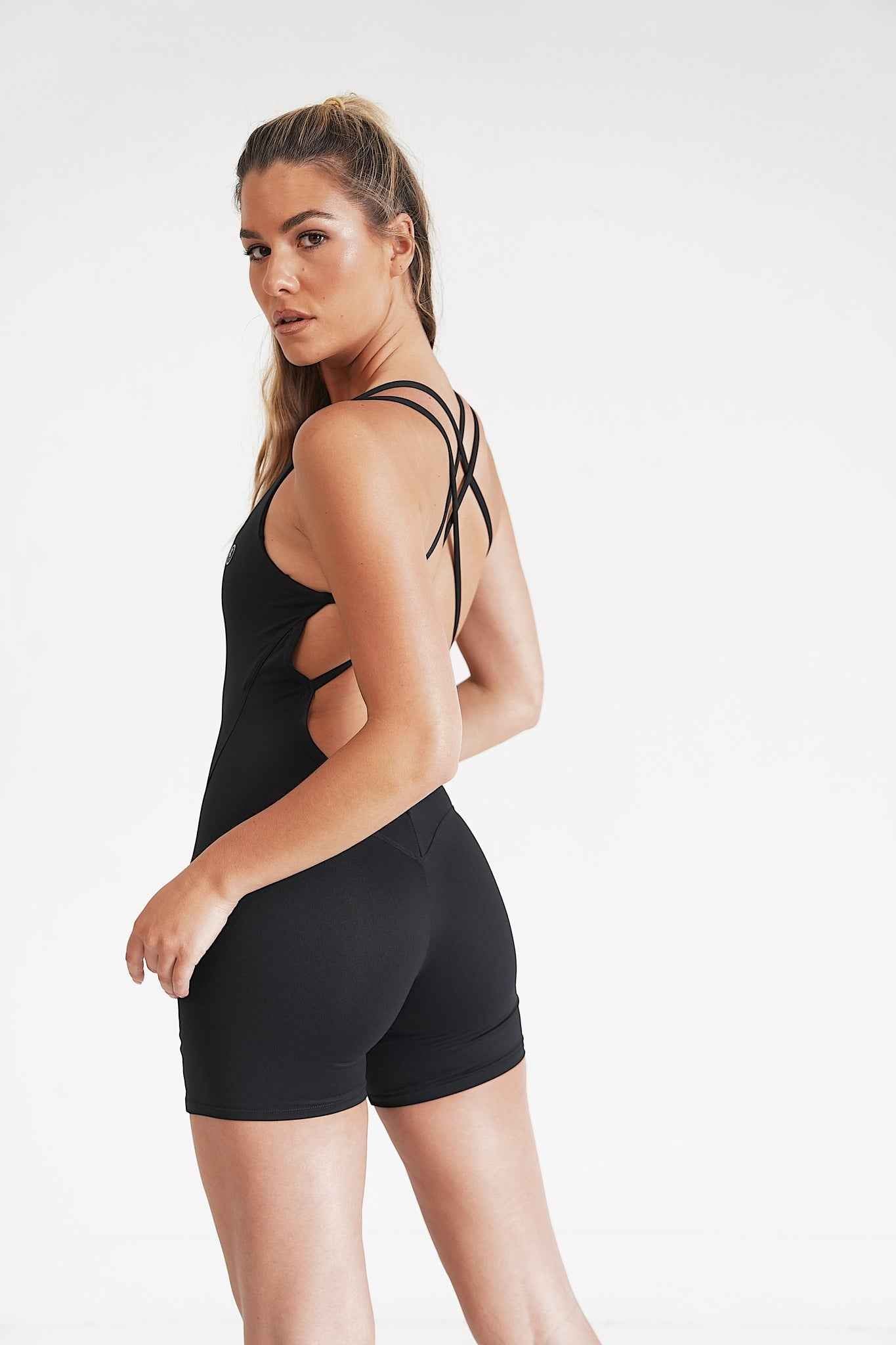 I Am Enough Black Stretch Bodysuit