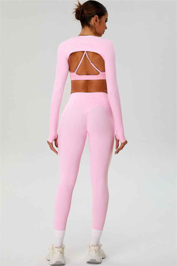 The Ember Sports Bra Crop Top Leggings 3-Piece Set