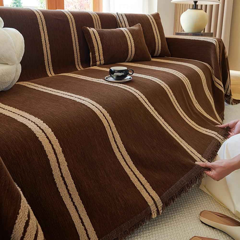 Luxury Anti- Cat Scratch Sofa Cover - Chenille Fabric Couch Protector