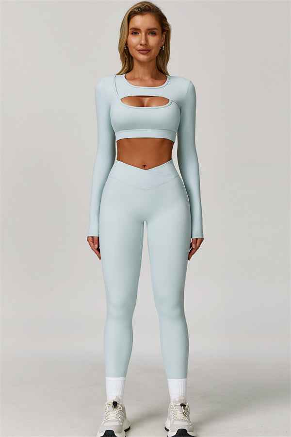The Lavish Long Sleeve Cut-out Crop Top