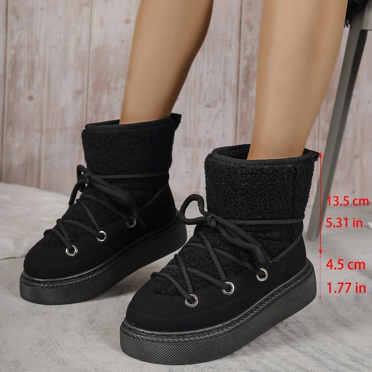 Platform Cross Strap Snow Boots