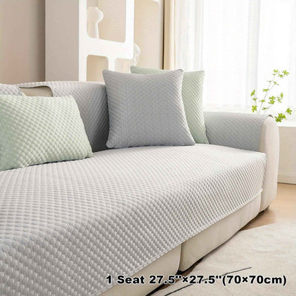 Breathable Ice Silk Light Gray Couch Cover - Cooling & Anti-Scratch