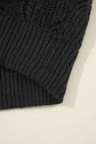 Hollow-Out Knit V-Neck Drop Shoulder Sweater