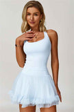 The Dynamic Crop Top Mesh Tennis Skirt 2-Piece Set
