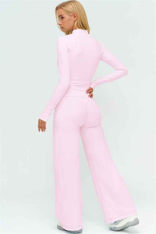 The Twirl Zip Jacket Sports Bra New Straight Leg Pants 3-Piece Set