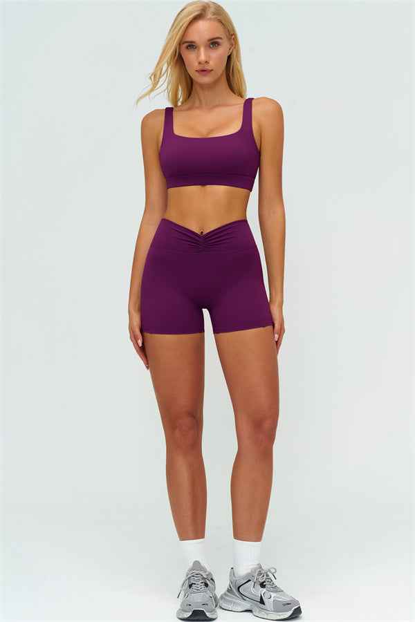 The Lushness V-Back Sports Bra Shorts 2-Piece Set