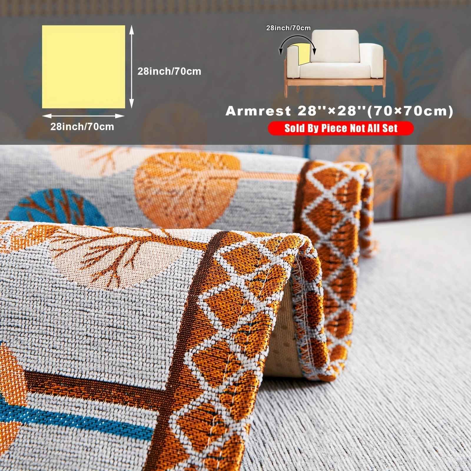 Pet Proof Couch Cover - Boho Chenille Sofa Cover with Tree Embroidery