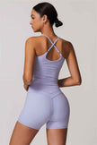 The Enigma Cross Back Vest Shorts 2-Piece Set