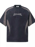 Men's Letter Embroidered Round Neck T-Shirt
