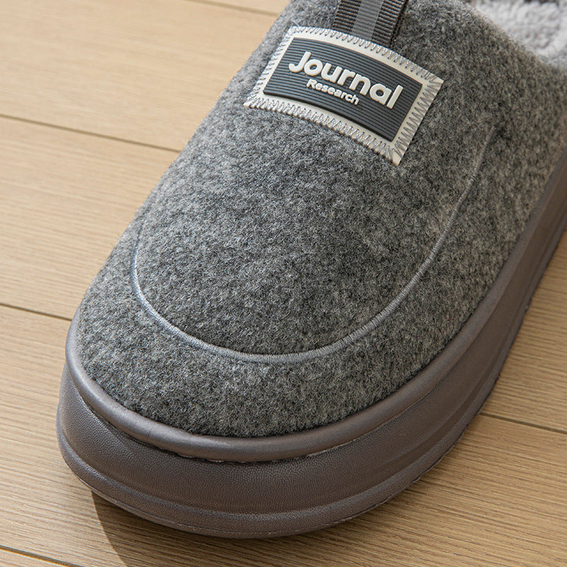 Men's Warm Thickened Bottom Plus Size Cotton Slippers