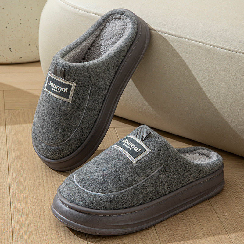 Men's Warm Thickened Bottom Plus Size Cotton Slippers
