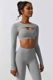 Juno Star Crop Top Sports Bra Leggings 3-Piece Set