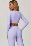 The Lavish Long Sleeve Cut-out Crop Top Leggings 2-Piece Set