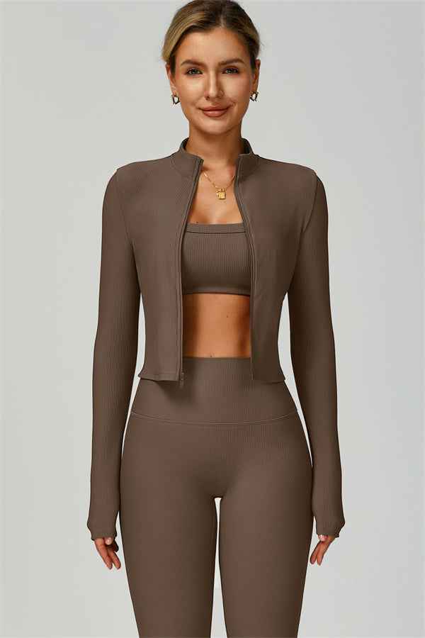 The Burst Jacket Sports Bra Leggings 3-Piece Set
