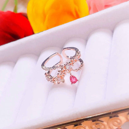 Sweet Garden Floral Teardrop Ring