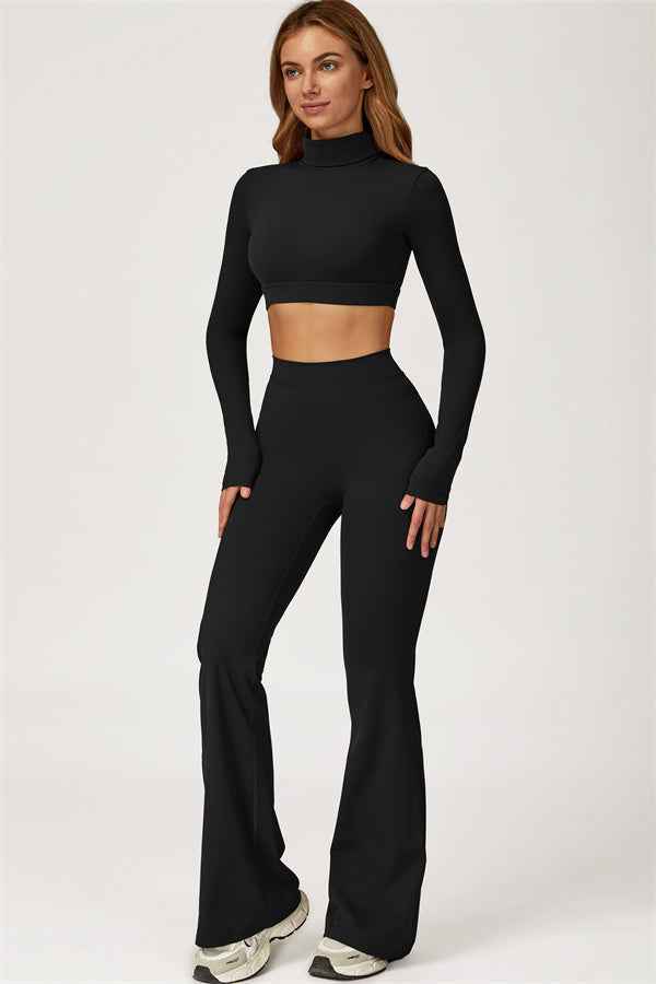 The Axis Crop Top Flared Leggings 2-Piece Set