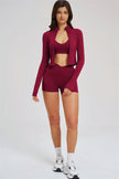 The Sizzle Zip Jacket Sports Bra Shorts 3-Piece Set