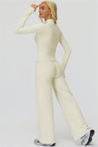 The FemmeFit Zip Jacket Straight Leg Pants 2-Piece Set