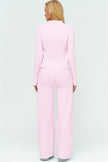 The Twirl Zip Jacket Halter Tank Top New Straight Leg Pants 3-Piece Set