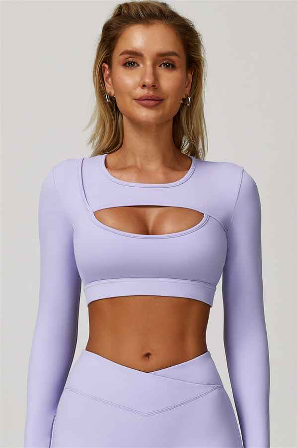 The Lavish Long Sleeve Cut-out Crop Top