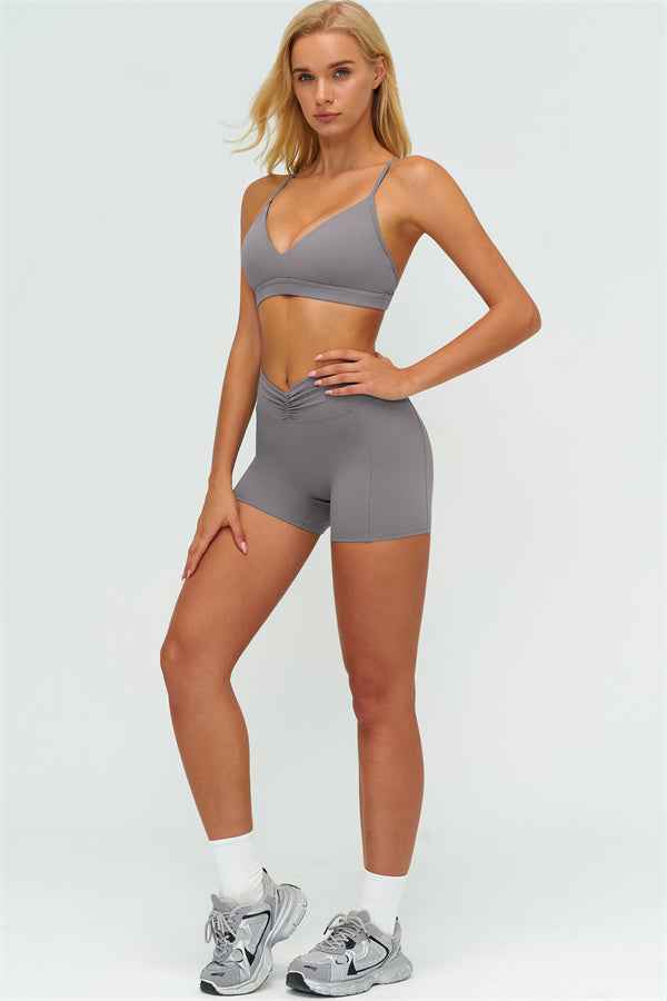 The Lushness Y-Back Sports Bra Shorts 2-Piece Set