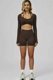 The Prime Long Sleeve Crop Top Shorts 2-Piece Set