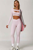 The Lavish Long Sleeve Cut-out Crop Top Leggings 2-Piece Set