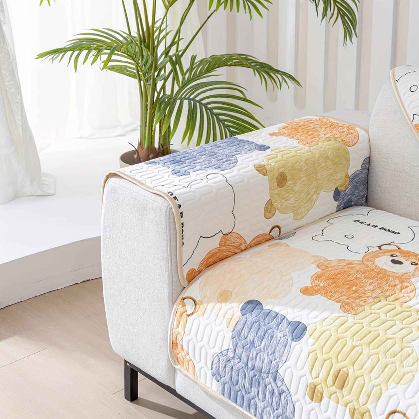 Bohemian Chic Ice Silk Sofa Cover | Extra Large Pet-Friendly Slipcover