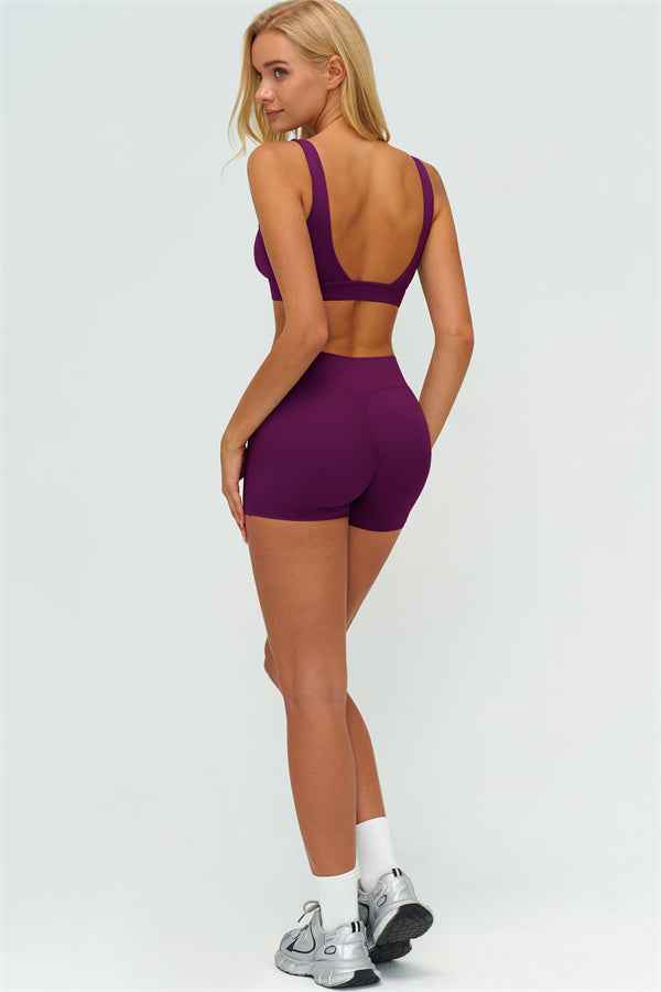 The Lushness V-Back Sports Bra Shorts 2-Piece Set