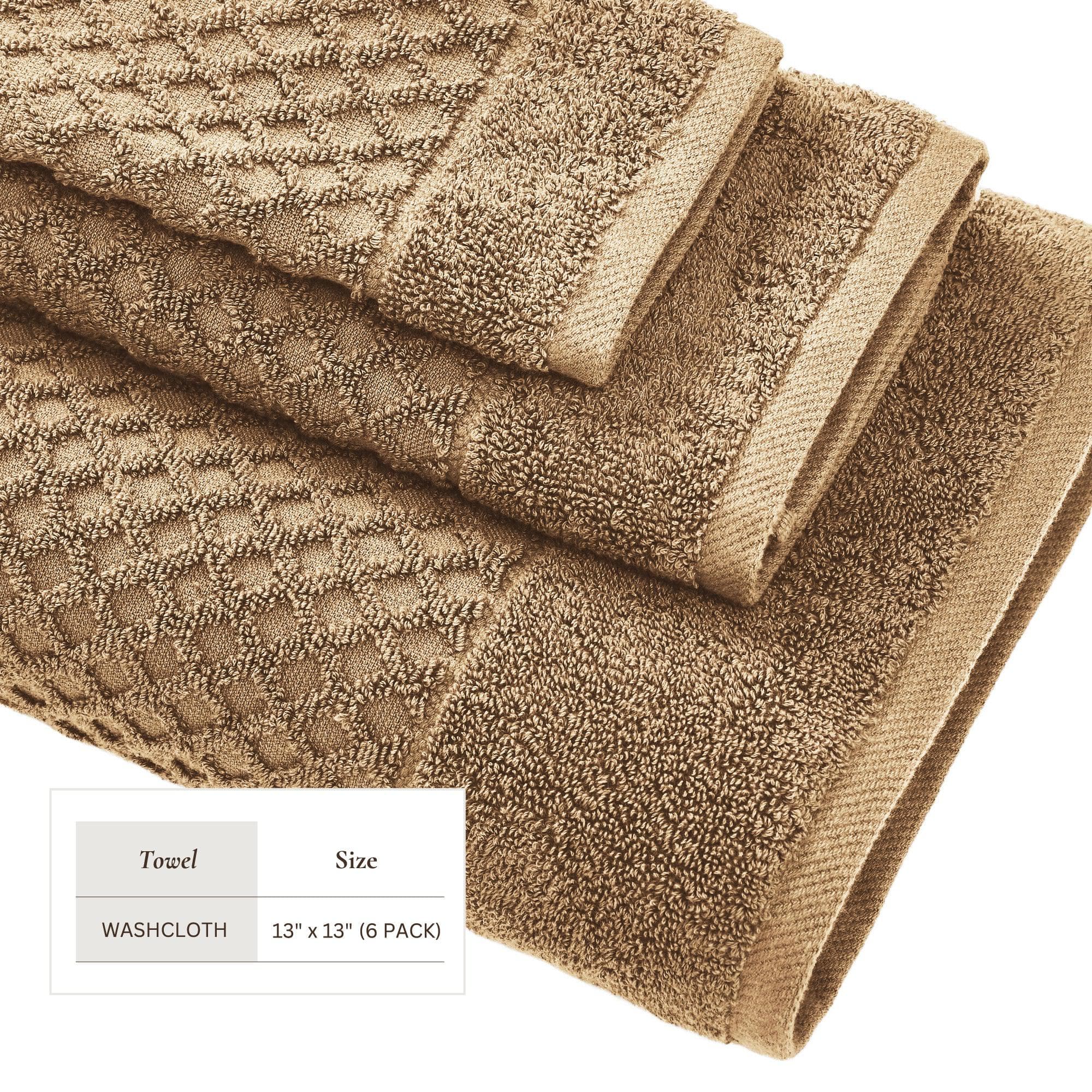 Cotton Diamond Waffle Weave Bath Towel Set - Grayson Collection